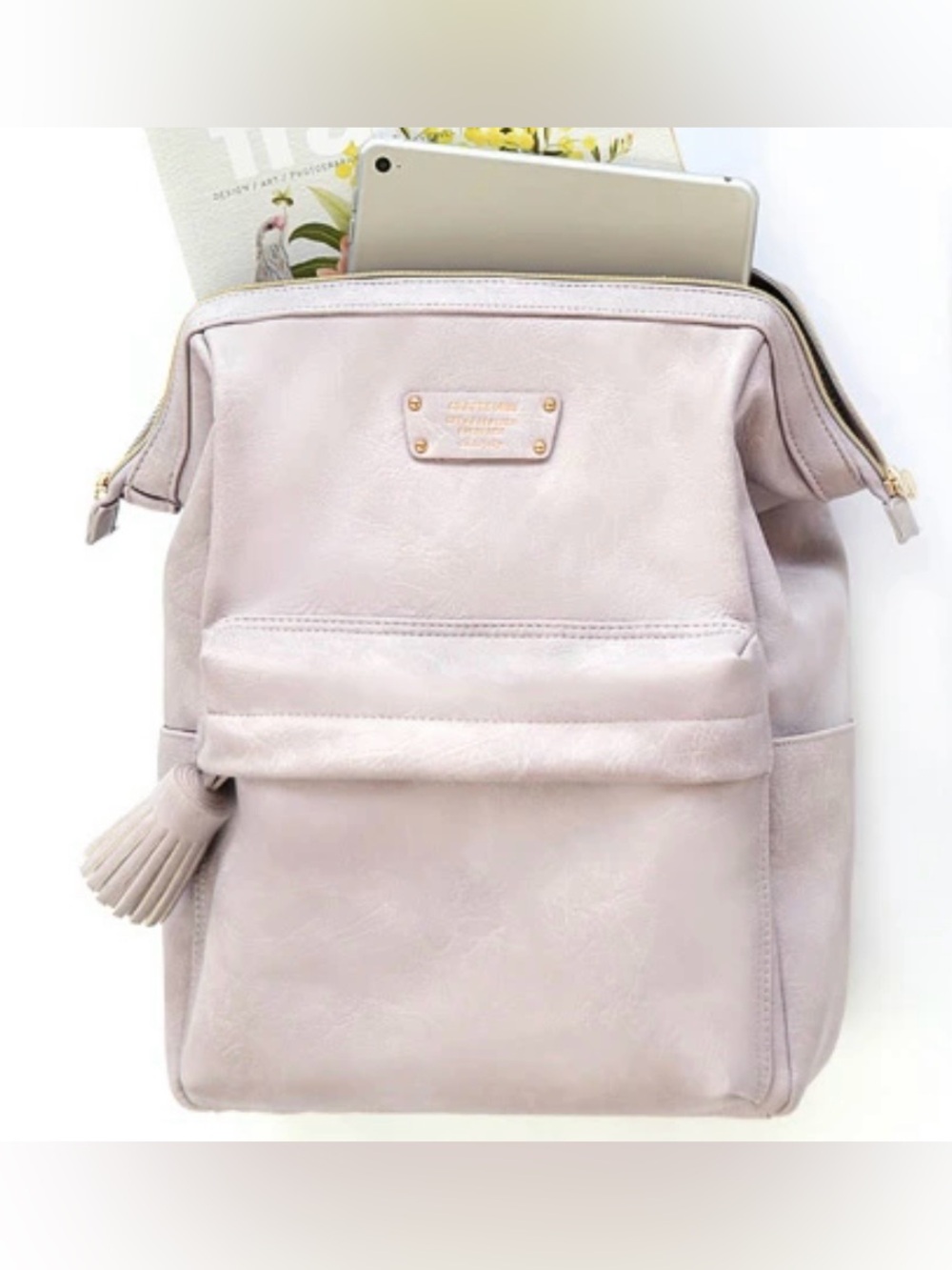 Monopoly Cratte Mini Leather Backpack – Gray Lavender